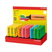 Stabilo Boss 70 Expositor de 45 Marcadores Fluorescentes - Trazo entre 2 y 5mm - Recargable - Tinta con Base de Agua - Colores