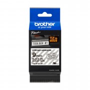 Brother TZeS121 Cinta Laminada Super Adhesiva Original de Etiquetas - Texto negro sobre fondo transparente - Ancho 9mm x 8 metr