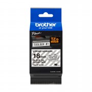 Brother TZeS141 Cinta Laminada Super Adhesiva Original de Etiquetas - Texto negro sobre fondo transparente - Ancho 18mm x 8 met