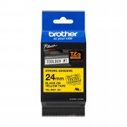 Brother TZeS651 Cinta Laminada Super Adhesiva Original de Etiquetas - Texto negro sobre fondo amarillo - Ancho 24mm x 8 metros