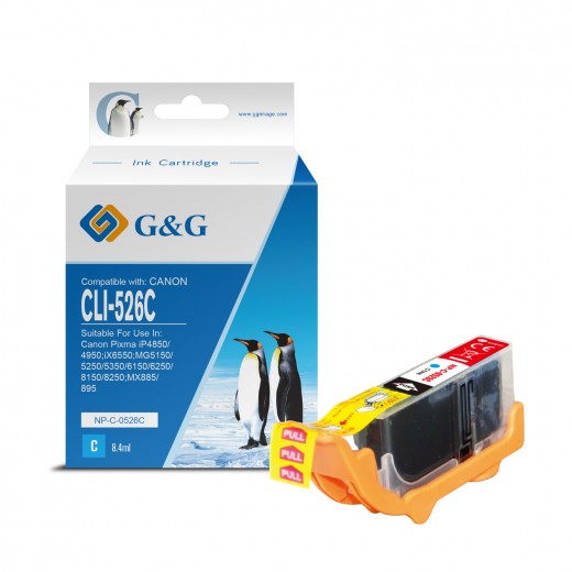 G&G Canon CLI526 Cyan Cartucho de Tinta Generico - Reemplaza 4541B001