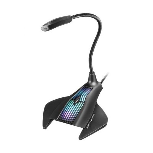 Mars Gaming MMiC Microfono de Mesa con Cuello Flexible USB - Iluminacion RGB - Boton Silencio - Cable de 1.50m