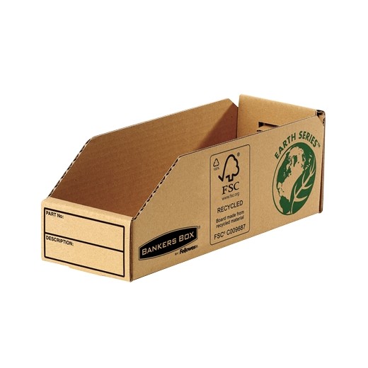 Fellowes Bankers Box Earth Bandeja de Carton 98mm - Montaje Manual - Carton Reciclado Certificacion FSC - Color Marron