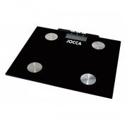 Jocca Bascula de Baño Mide Grasa - Pantalla LCD - 10 Memorias - Plataforma de Cristal - Peso Max. 150kg - Auto Apagado