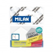 Milan Bloc de 20 Marcadores de Pagina - Plastico Transparente con Base Amarilla y Roja - Semi Rigidos - Medidas 8mm x 7