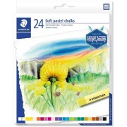 Staedtler 2430 Pack de 24 Tizas Pastel Suave - Excelentes para Mezclar Colores - Resistencia a la Luminosidad - Colores Surtido