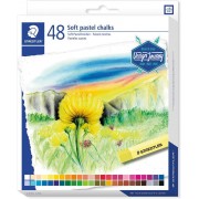 Staedtler 2430 Pack de 48 Tizas Pastel Suave - Excelentes para Mezclar Colores - Resistencia a la Luminosidad - Colores Surtido