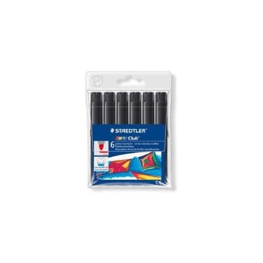 Staedtler Noris Watercolour 340 Pack de 6 Rotuladores de Gran Tamaño - Trazo 3mm Aprox - Lavable Facilmente - Tinta Base de Ag