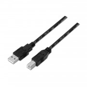 Aisens Cable USB 2.0 Impresora - Tipo A Macho a Tipo B Macho - 1.8m - Color Negro