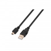 Aisens Cable USB 2.0 - Tipo A Macho a Mini B Macho - 0.5m - Color Negro