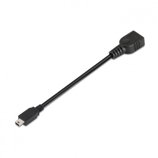 Aisens Cable USB 2.0 OTG - Tipo Mini B Macho-A Hembra - 15cm - Color Negro