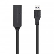 Aisens Cable USB 3.0 Prolongador con Amplicador - Tipo A/M-A/H - 5.0m - Color Negro
