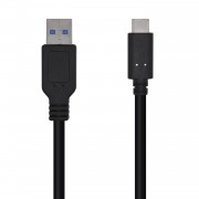 Aisens Cable USB 3.1 Gen2 10Gbps 3A - Tipo USB-C/M-A Macho - 0.5m - Color Negro