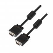 Aisens Cable SVGA con Ferrita - HDB15/Macho-HDB15/Macho - 25m - Color Negro