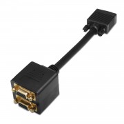 Aisens Cable Bifurcador Super Alta Calidad SVGA(3C+9) - HDB15/M-2xHDB15/H - Blindado en Oro - 20cm - Color Oro