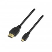 Aisens Cable Micro HDMI Alta Velocidad / HEC - A Macho-D/Macho - 0.8m - Compatibilidad 3D y Ethernet - Color Negro