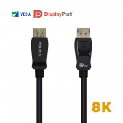 Aisens Cable Displayport Certificado V1.4 8K@60hz - DP/M-DP/M - 1.0m - Color Negro