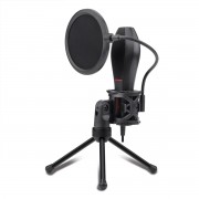 Redragon Quasar GN200 Microfono para Streaming - Condensador Omni-9765 - Tripode con Regulacion de Angulo - Pantalla Antipop -