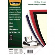 Fellowes Pack de 100 Portadas de Carton Simil Piel Delta Cuero A4 - 250 gr - Color Negro