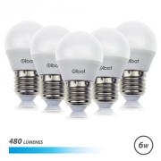 Elbat Pack de 5 Bombillas LED G45 6W E27 480lm - 6500K Luz Fria