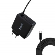 Tooq Cargador Universal para Portatil 65W USB-C - Compatible con PD - Cable de 1.80m