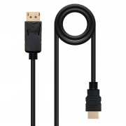 Nanocable Cable Conversor DISPLAYPORT a HDMI - DP/M - HDMI/M - 0.5 m - Color Negro