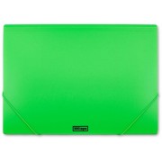 MKtape Carpeta de Solapas Portadocumentos - Cierre de Gomas - Tamaño Folio - Color Verde Fluor