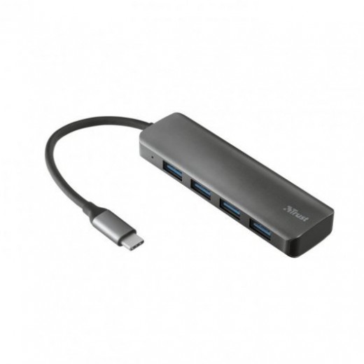 Trust Halyx Hub USB-C 3.2 con 4 Puertos USB-A - Hasta 5Gbps - Aluminio