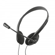 Trust HS100 Auriculares con Microfono Flexible - Control de Volumen - Diadema Ajustable - Jack 3.5mm - Cable de 1.80m - Color N