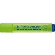 Tratto Video Marcador Fluorescente - Punta Biselada - Tinta Base de Agua - Secado Rapido - Color Verde Lima Fluorescente