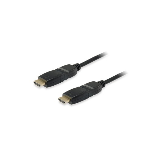 Equip Cable HDMI 1.4 Macho/Macho Acodable y Gitatorio 180º - Ancho de Banda hasta 18 Gbps. - Alta Velocidad - Longitud 1 m.