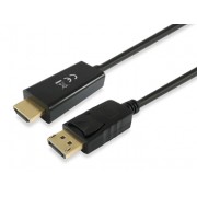 Equip Cable DisplayPort Macho a HDMI Macho - Soporta Resolucion de 4K / 30Hz - Longitud 3m - Color Negro
