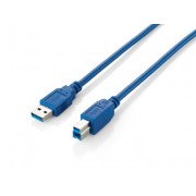 Equip Cable USB-A Macho a USB-B Macho 3.0 - Chapado en Niquel - Longitud 1.8 m.