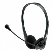 Equip Auriculares Estereo con Microfono Flexible - Diadema Ajustable - Almohadillas Acolchadas - Controles en Cable - Jack 3.5m