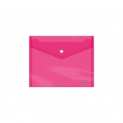 Dohe Sobre con Cierre de Broche - Tamaño A5 - Polipropileno Cristal Transparente 150 Micras - Color Rosa