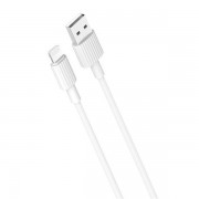 XO Cable USB-A Macho a Lightning - Carga + Transmision de Datos Alta Velocidad - 2.4A - 1m - Color Blanco