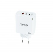 Tooq Cargador de Pared GaN 2 USB-C/PD + USB-A/QC 65W - Color Blanco