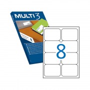 Multi3 Pack de 800 Etiquetas Blancas Cantos Romos Tamaño 99.1X67.7mm con Adhesivo Permanente para Multiples Usos