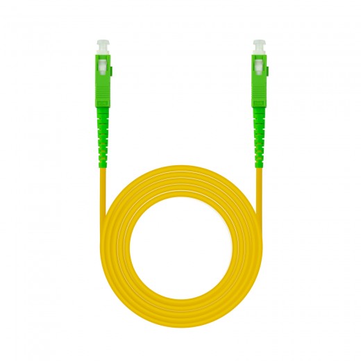 Nanocable Cable Fibra SC/APC-SC/APC Monomodo LSZH  3m - Color Amarillo