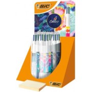 Bic 4 Colours Decor Expositor de 30 Boligrafos de Bola Retractiles - Punta Media de 1.0mm - Tinta con Base de Aceite - 4 Colore