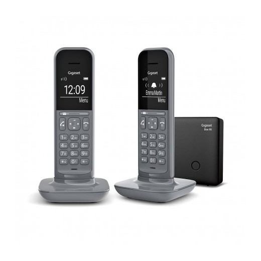 Gigaset CL390 Duo Telefono Inalambrico Dect - Pantalla en B/N - Control de Volumen - Color Gris