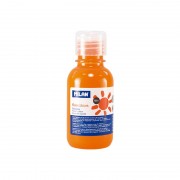 Milan Botella de Tempera - 125ml - Tapon Dosificador - Secado Rapido - Mezclable - Color Naranja Fluorescente