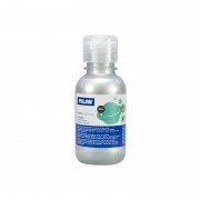 Milan Botella de Tempera - 125ml - Tapon Dosificador - Secado Rapido - Mezclable - Color Plata