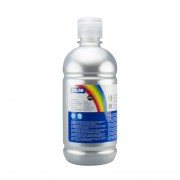 Milan Botella de Tempera - 500ml - Tapon Dosificador - Secado Rapido - Mezclable - Color Plata