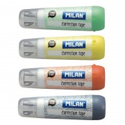 Milan Pack de 40 Cintas Correctoras Cilindricas - Medidas 5mm x 6m - Correctora en Seco - Para todo Tipo de Papel - Colores Sur