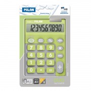 Milan Calculadora 10 Digitos Duo - Calculadora de Sobremesa - Teclas Grandes - Tecla Rectificacion Entrada de Datos - Color Ver