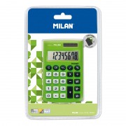 Milan Pocket Digitos Calculadora 8 - Calculadora de Bolsillo - Tacto Suave - 3 Teclas de Memoria y Raiz Cuadrada - Color Verde