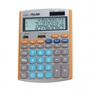Milan Calculadora de 12 Digitos - Pantalla de 3 Lineas - 3 Teclas de Memoria - Calculo de Margenes - Funcion Impuestos