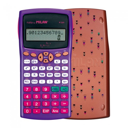 Milan M240 Calculadora Cientifica Copper 10+2 Digitos - Pantalla de 2 Lineas - 240 Funciones Integradas Incluyendo 124 Cientifi