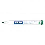 Milan Rotuladores para Pizarra Blanca con Punta Redonda - Punta 4.7 mm - Tinta a Base de Alcohol - Borrable en Seco - Color Ver